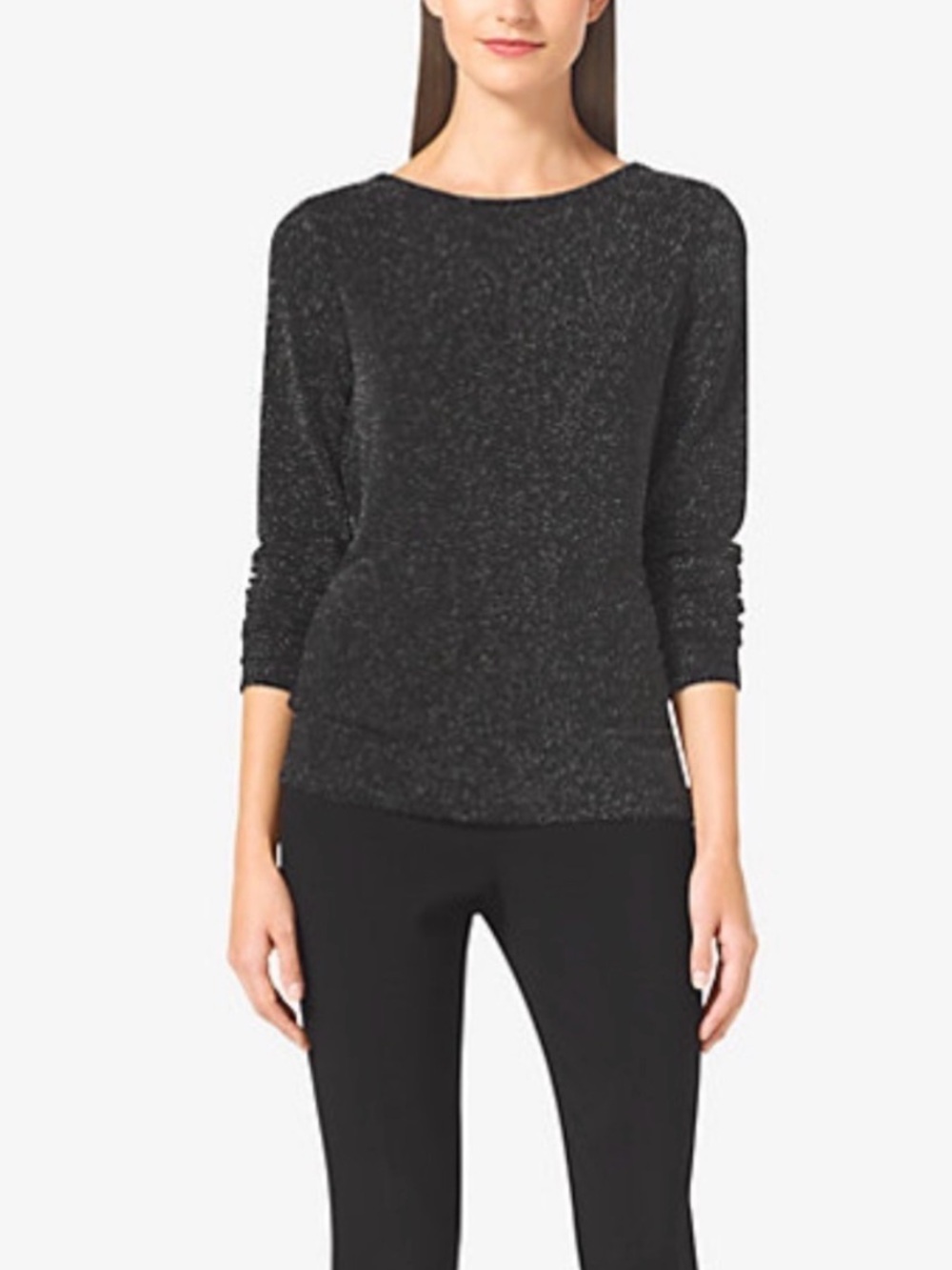 MICHEAL KORS | Black Metallic Cowl Back Top | Medium